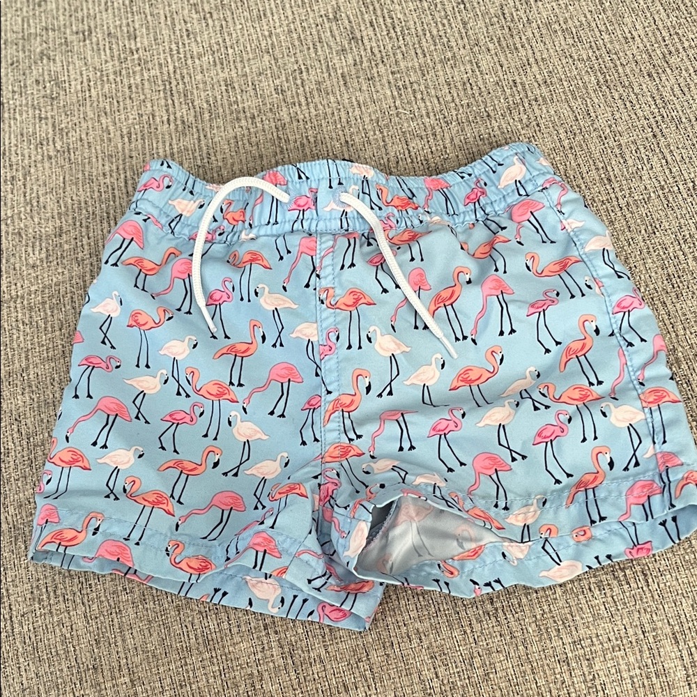 Janie and Jack Flamingo Print Swim Shorts